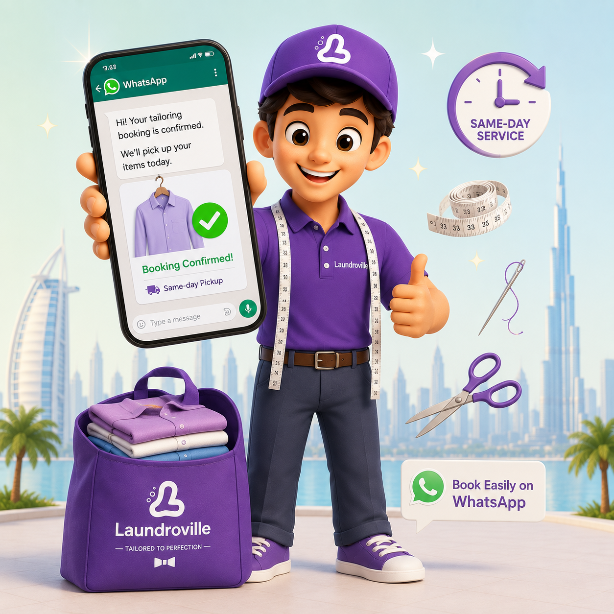 Book your Laundroville home care pickup today in Dubai