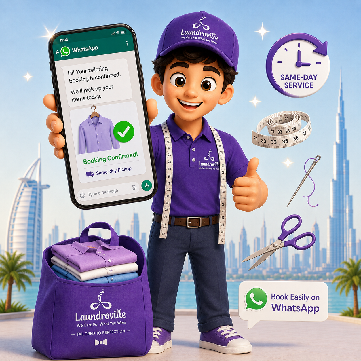 Book your Laundroville home care pickup today in Dubai