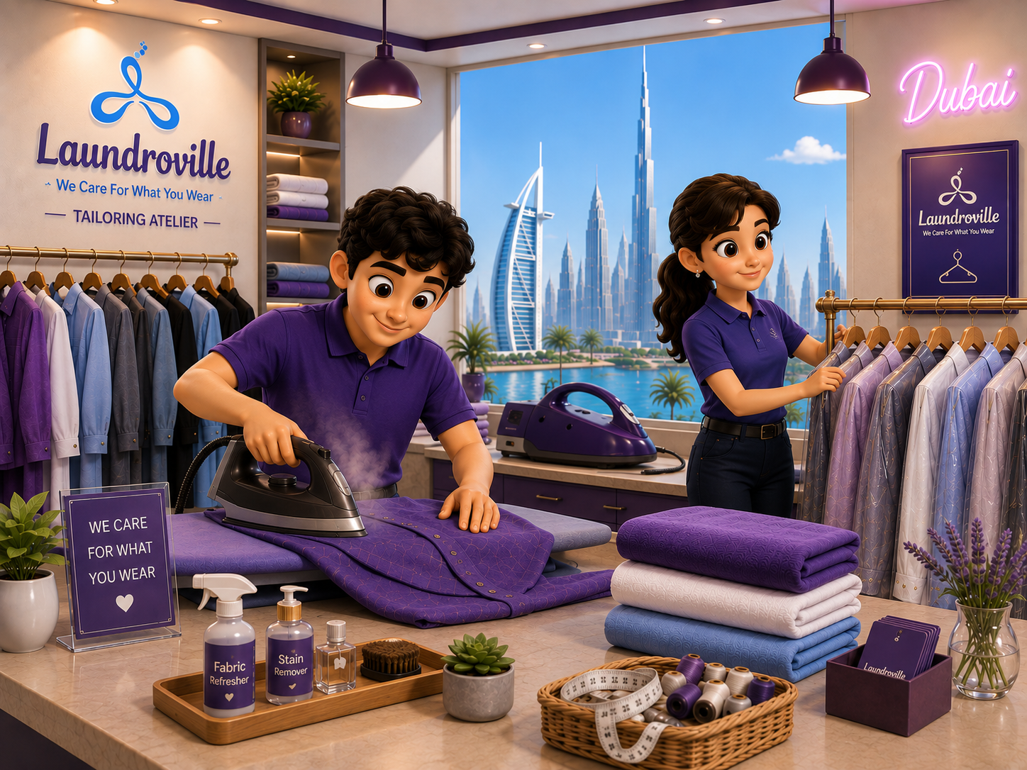 Laundroville Team at Work